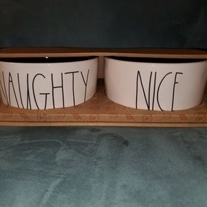 Rae Dunn Naughty & Nice Dog Bowls